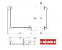 BARRA SUJECION ANGULAR 90º ACERO INOX CONTINA FRANKE